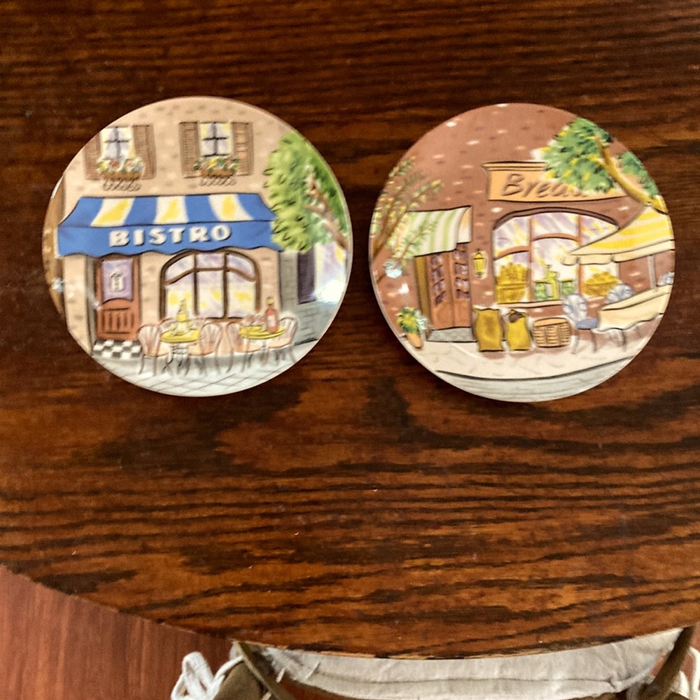 Genuine Avon China Dessert Plates “French Cafe”